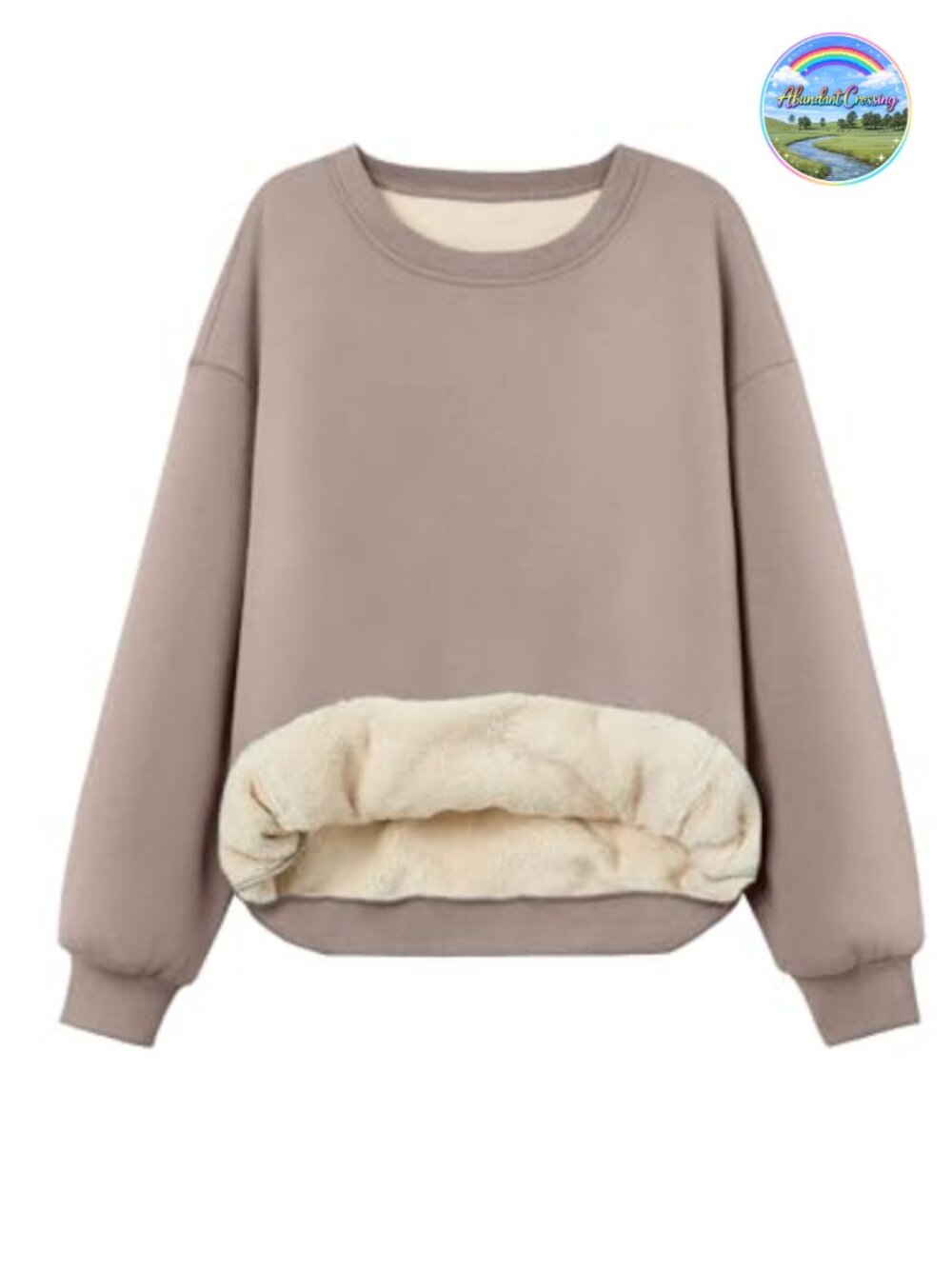 Fleece Lined Women's Sweatshirt Crewneck Long Sleeve Winter Pullover
